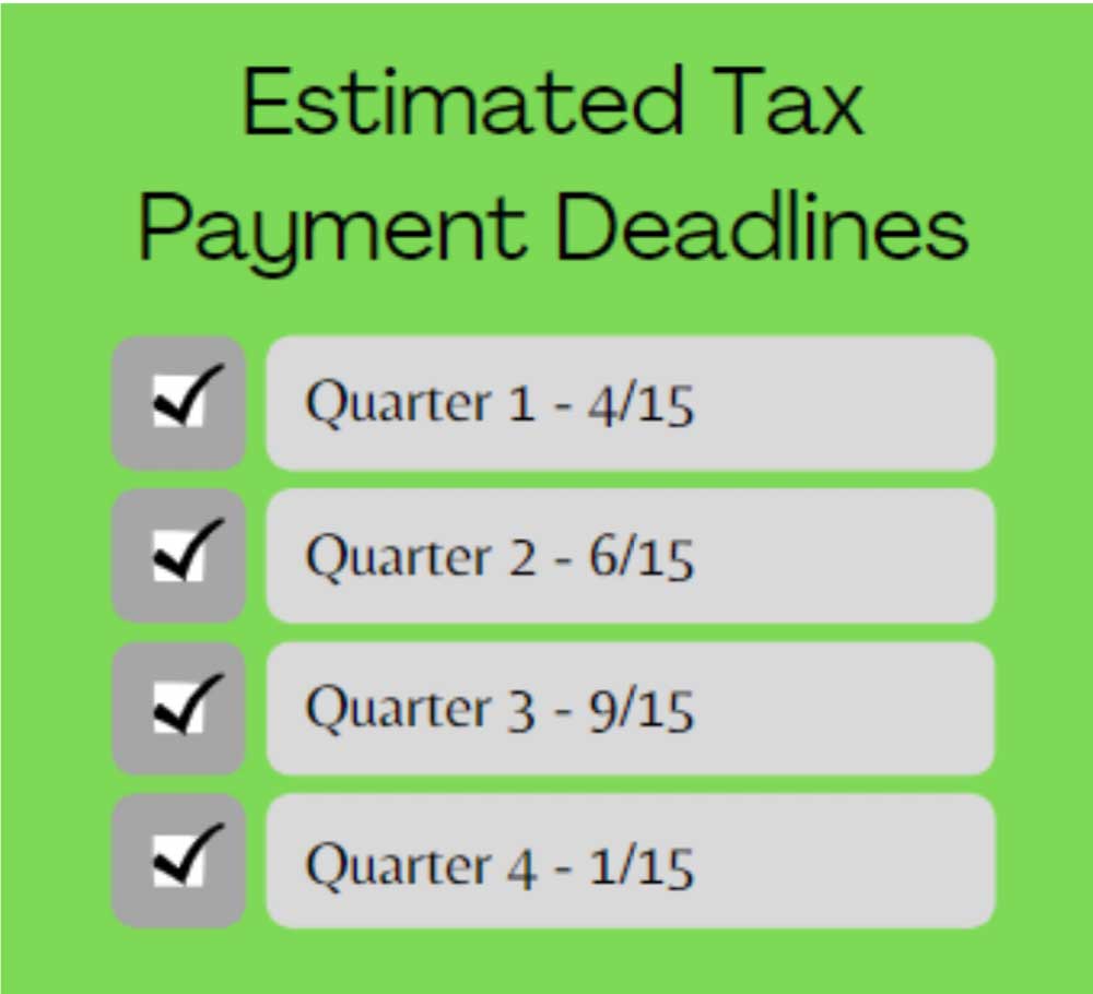 estimated tax payment deadlines